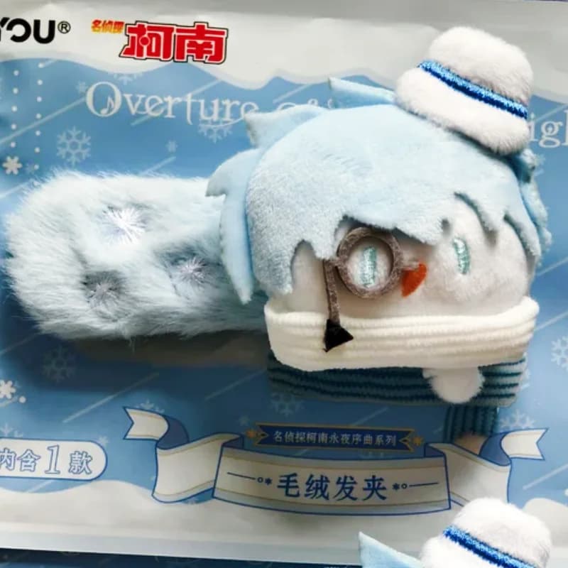 Disponibile - Originale Kayou Detective Conan Eternal Night Overture Series - Fermaglio per Capelli in Peluche - Merchandising Anime - Regalo Trendy da Collezione