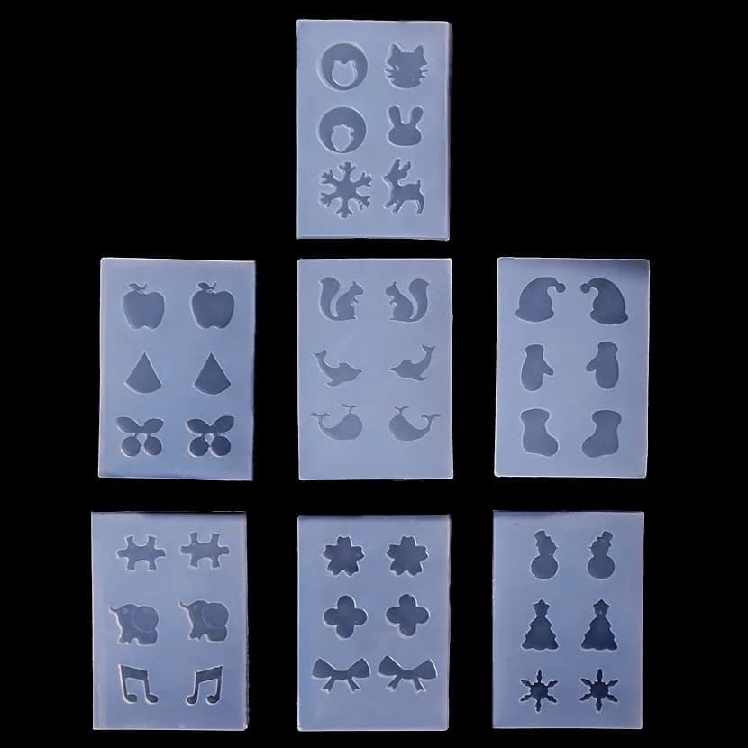 SNASAN Orecchini Perline Ciondoli carini Stella Cuore Farfalla Luna Arco Stampo in silicone Strumento fatto a mano Stampi per colata in resina epossidica