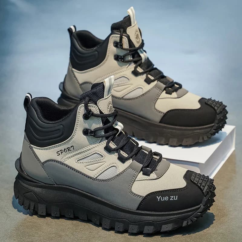 Men's high-top boots, comfortable and breathable lining, lightweight and durable, suitable for outdoor adventures, camping, and hiking