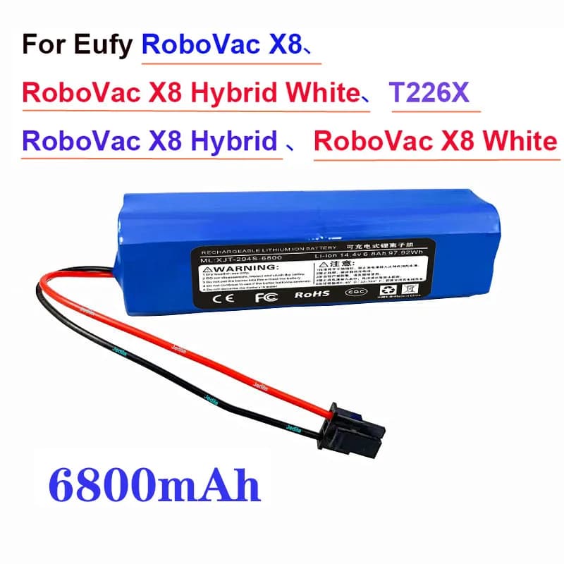 6800mAh Lithium Ion Battery for Eufy RoboVac X8, RoboVac X8 Hybrid, RoboVac X8 White, RoboVac X8 Hybrid White, T226X Vacuum Cleaner