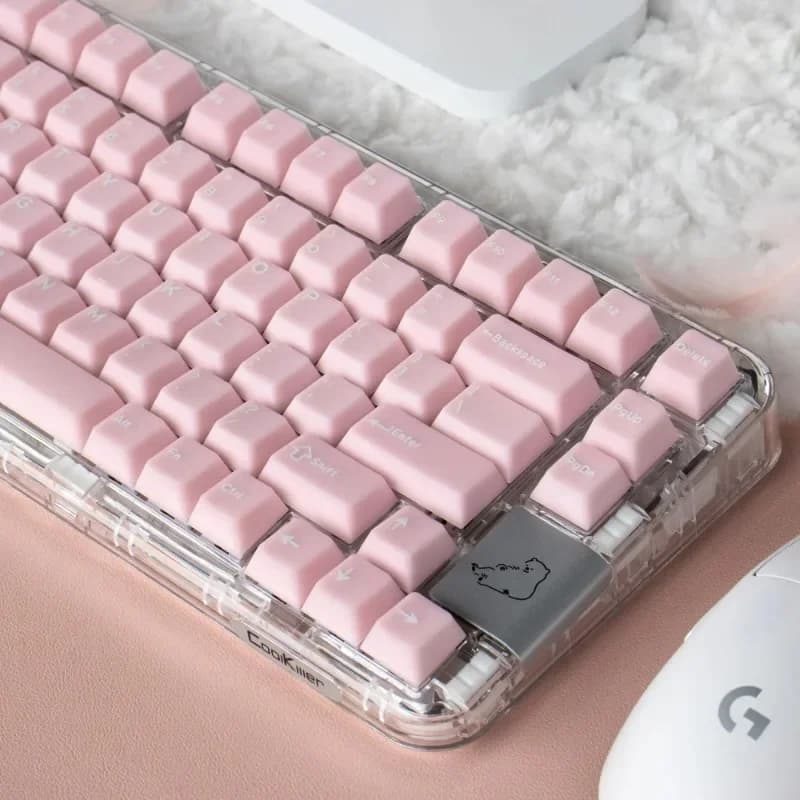 Set of Pink Jade R2 162 PBT Keys Custom Translucent Cover Cherry Profile Cover for Mechanical Keyboard 87/75/98
