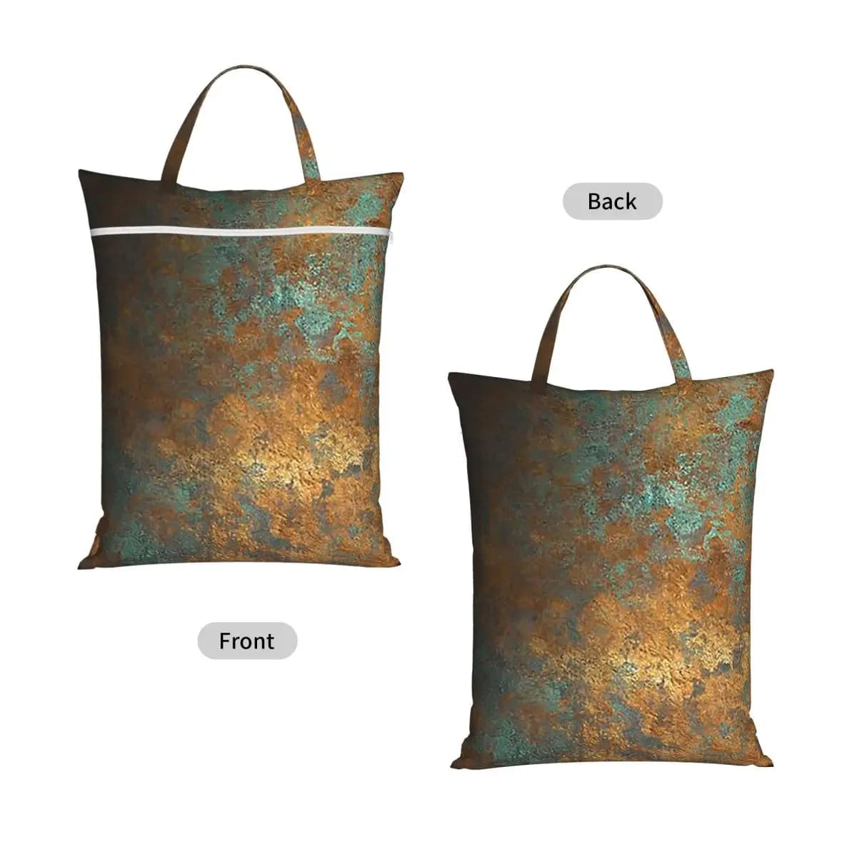 Oxidized Copper Travel Laundry Bag Waterproof Reusable Dirty Clothes Pouch Gym Yoga Camping Washing Basket