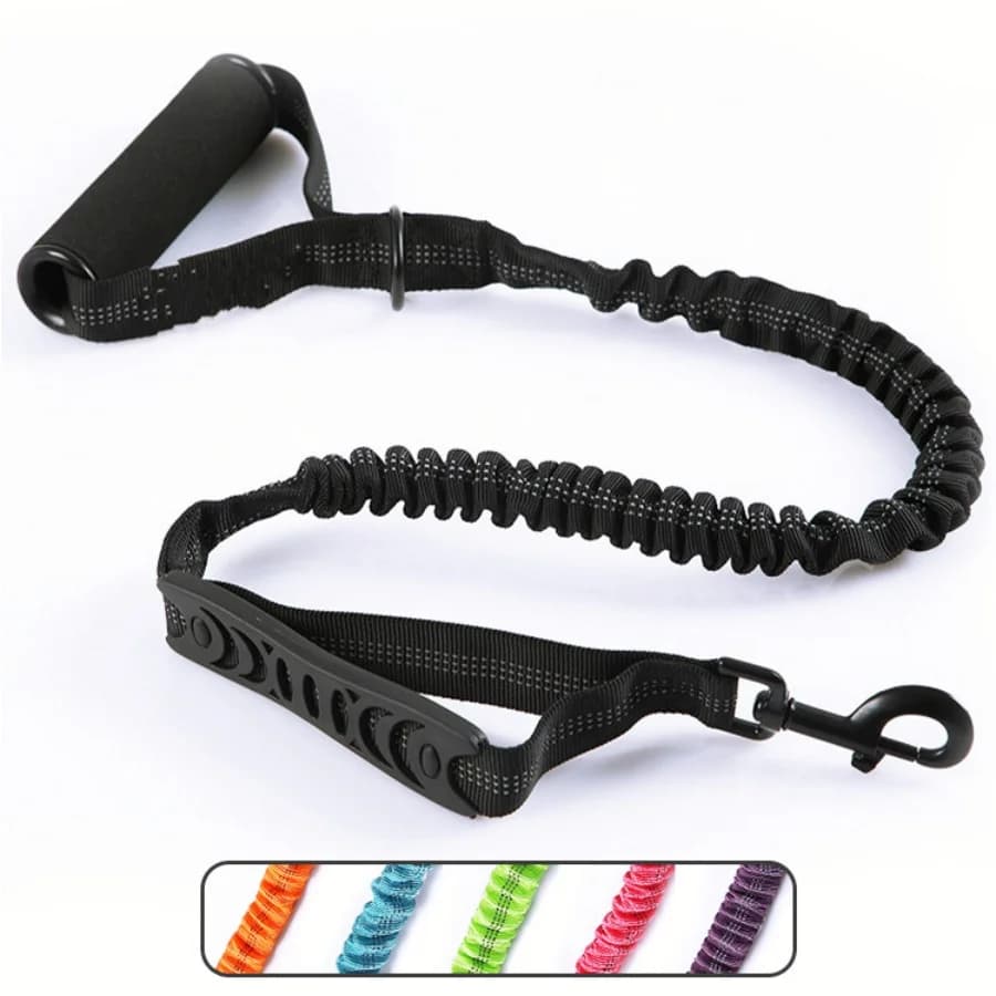 Guinzaglio per cani retrattile ammortizzante - Piombo elastico riflettente anti-pull con impugnatura comoda | Camminata per animali allungabile per carichi pesanti