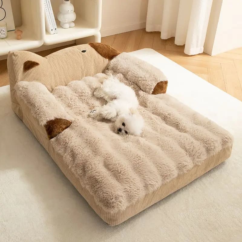 Warm Sleeping Dog Bed Sofa Removable Washable Dog Beds Luxury Large Small Medium Puppy Bed Sofas Aesthetic Teddy Pet Supplies