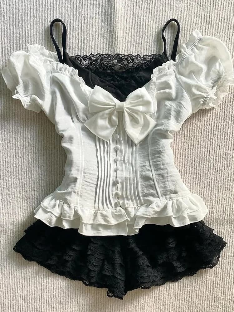 Maglietta Originale Y2K Retro Bianca, Slim Fit, Manica Corta, Top Estivo alla Moda, Abbigliamento Casual da Donna in Misto Cotone