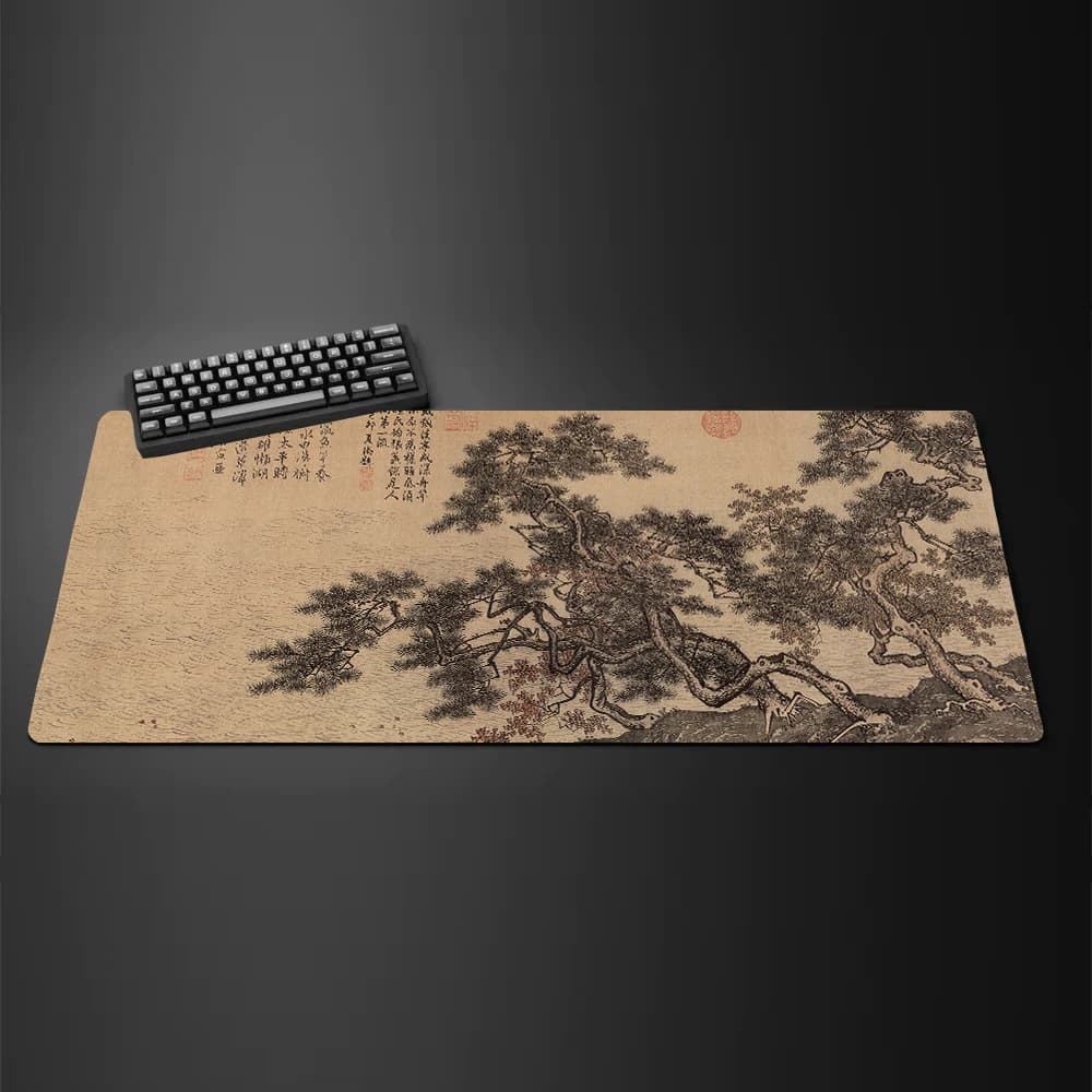 Tappetino per mouse con texture marrone Arte semplice Tappetini da scrivania per computer da ufficio di grandi dimensioni Tappetini da tavolo lunghi per tastiera da gioco antiscivolo in gomma XXL