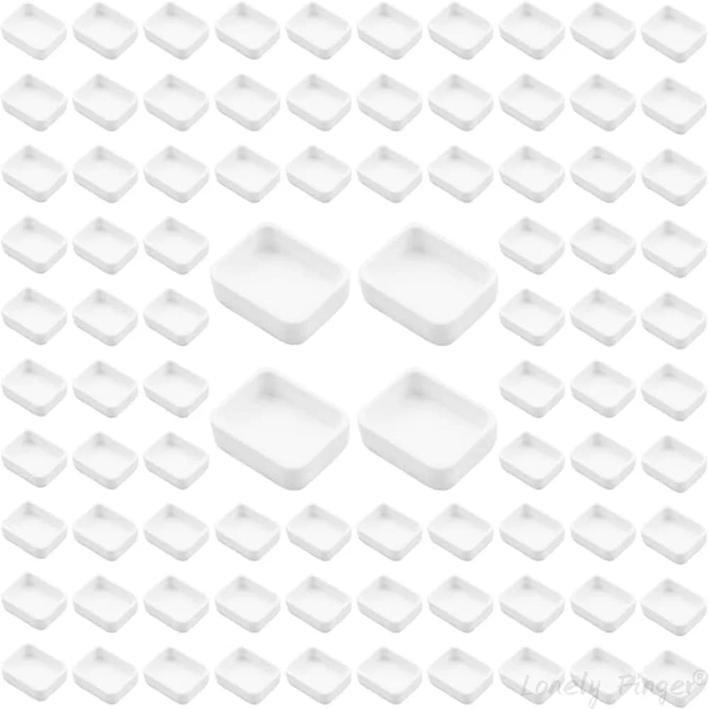 Empty Watercolour Paint Pans 50/100/200Pcs White 1 ml Paint Pans Plastic for DIY Watercolour Oils Watercolour Pans Replacement