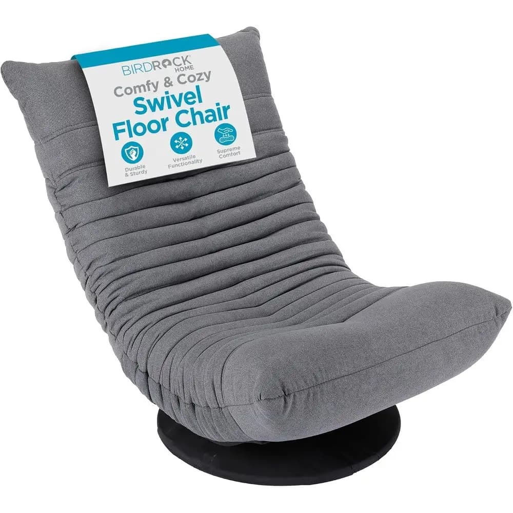 Poltrona Lounge Regolabile a 360 Gradi in Memory Foam - Seduta Ergonomica da Gaming con Cuscino per Dormitorio, Lettura e Meditazione (Grigio)