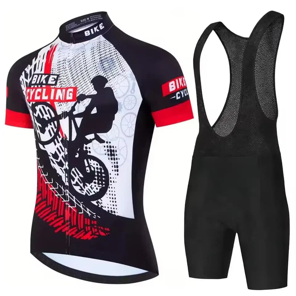New Set Men's Cycling Knitwear 2026, Kit Clothing Cycling Sleeves Court with Salopette and Padded Gel Breathable, for Triathlon and MTB