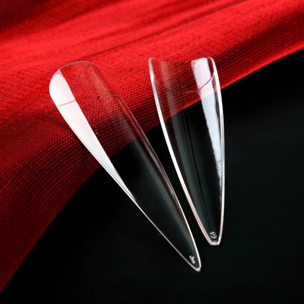 500 Fine Nail Parts Premium Transparent Half Cover Lengths, Easy to Model, for Acrylic Gel Nail Polish, DIY Accessories for Nail Art
