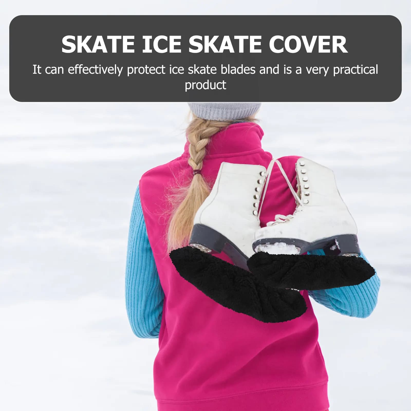 2Pairs Ice Skates Covers Skates Blades Protectors Safe Hard Material Non-Deformable Skating Shoes Protective Covers Lightweight
