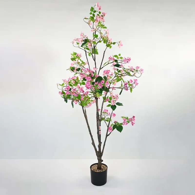Vibrant Bougainvillea Paper Flower Artificial Plant Potted Tree with High Simulation Stem for Hotel Hallway Porch Living Room