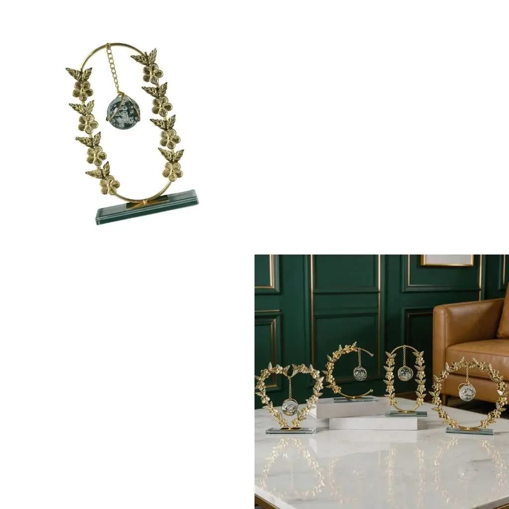 F19B Crystal Sphere with Glass Stand for Sophisticated Home and Office Decors Small Crystal Ball with Metal Wreath Base Gift