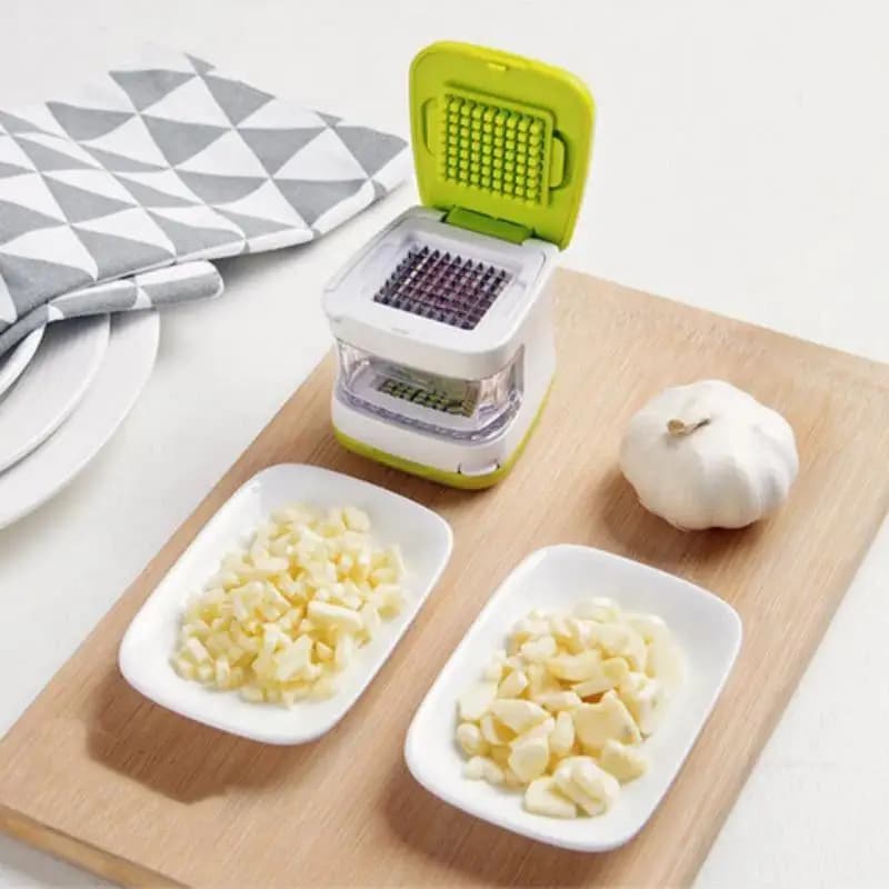2026 NEW 2 In 1 Mini Manual Garlic Press Mincer Slicer Grater With Storage Box Portable Kitchen Fruit Vegetable Cutting Gadget