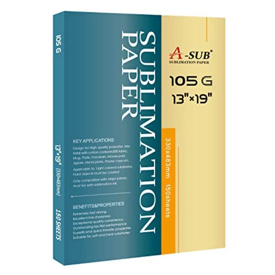 Carta per sublimazione - 150 fogli di carta per trasferimento a caldo 13x19 pollici compatibile con stampanti a sublimazione a getto d'inchiostro 105g