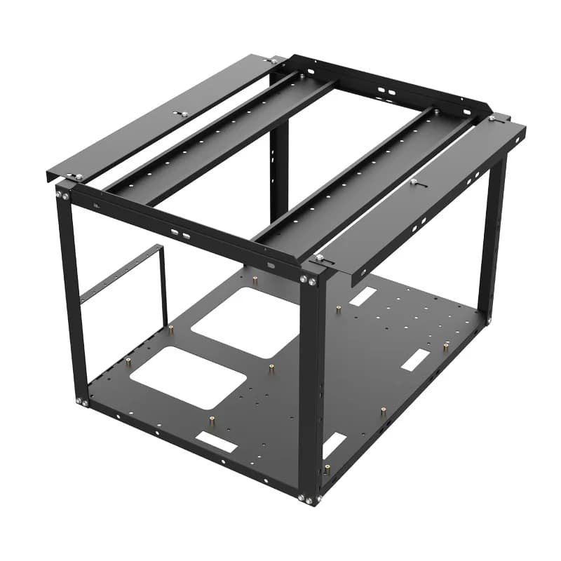 E02H24 Open Air Test Bench Stackable Case EATX 24 Bay 3.5" HDD Frame NAS Storage Open Chassis