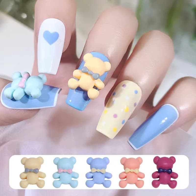 20/50 pz 12x15mm papillon piccolo orso resina Flatback carino Nail Art strass per fai da te 3D Manicure carta decorazione accessori
