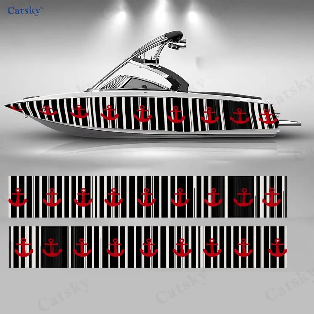 2 Adesivi Nautici a Forma di Ancora per Barche, Decalcomanie in Vinile PVC Impermeabili e Resistenti per Barche da Pesca, Design Durevole ed Elegante