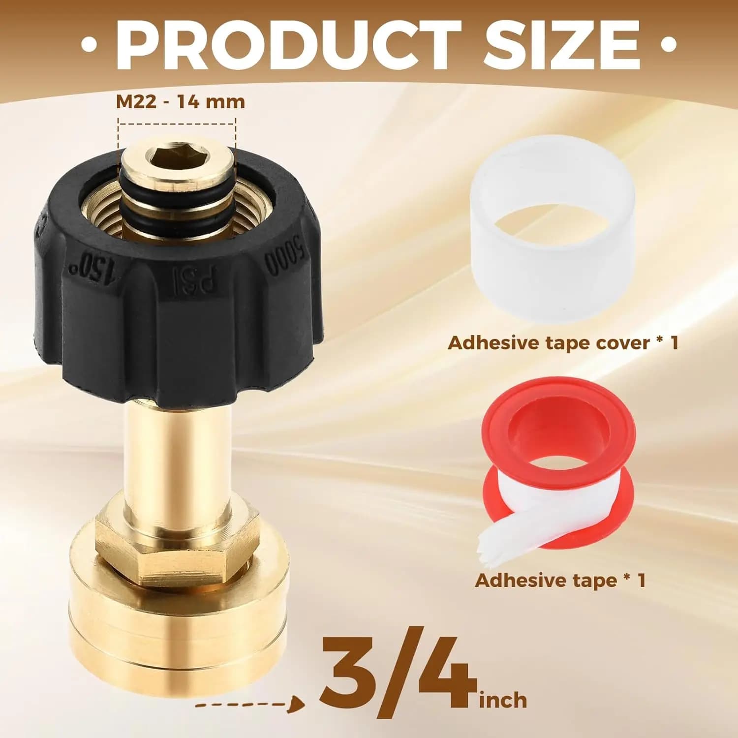 1Pc Ottone e Plastica M22-14mm X 3/4 "FGH Femmina Adattatore Per Tubo Da Giardino per Idropulitrice Pistola A Spruzzo Tubo Dell'acqua connettore