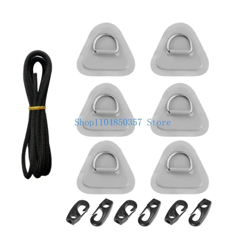652F 6 Pezzi Toppe con Anelli a D in Acciaio per Gommone Kayak Tavola da Surf Paddle Board Kayak Anelli a D Pad Stand-Up
