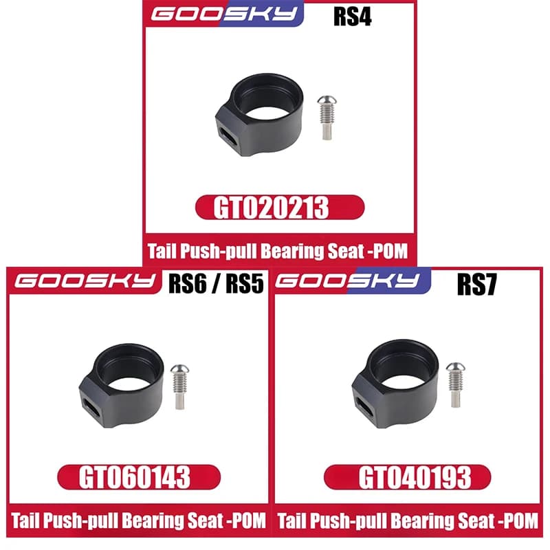 GOOSKY RS4 RS6 RS5 RS7 RC Elicottero Pezzi di ricambio Sedile con cuscinetto push-pull di coda -POM GT040193 GT060143 GT020213