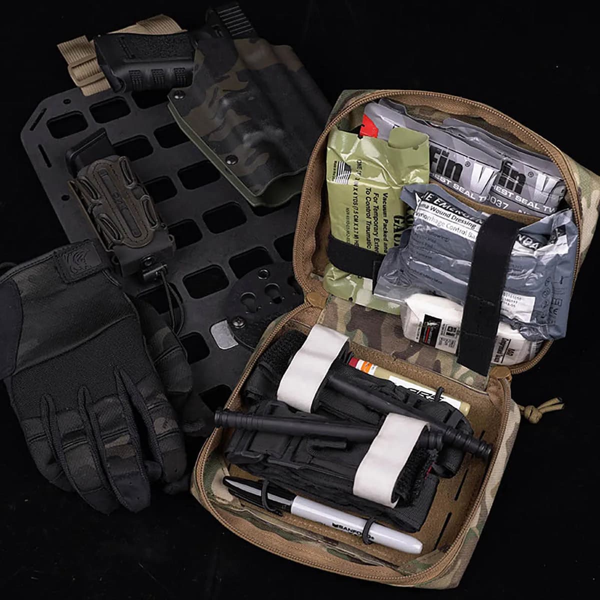 POSEIDON DEFENSE ATTACKER Borsa IFAK Modulare, Tasca IFAK Molle, Tasca Pronto Soccorso con Piccola Tasca Interna per Caramelle e Kit Cinghia Interna