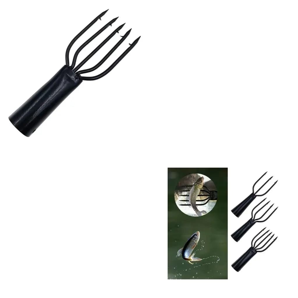 Q39E Fishing Forks Spring Steel Fishing Barbed Prong Rod Fishing Fork Fishing Gaffs Fishing Harpoons 3/4/5 Tooth Fish Rods