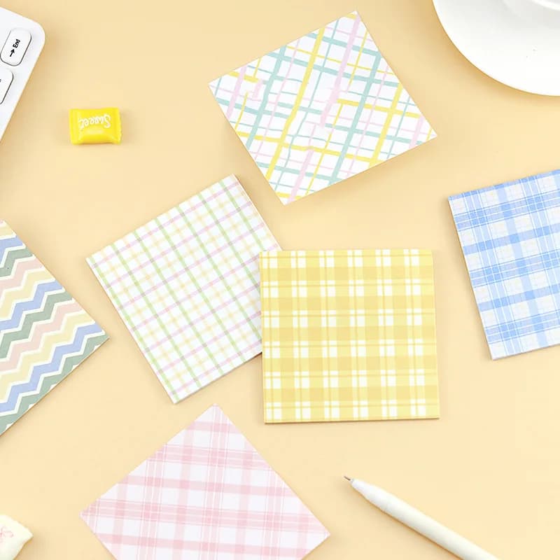 Texture scozzese ondulata Little mood Sticky note messaggio per studenti memo paper pad