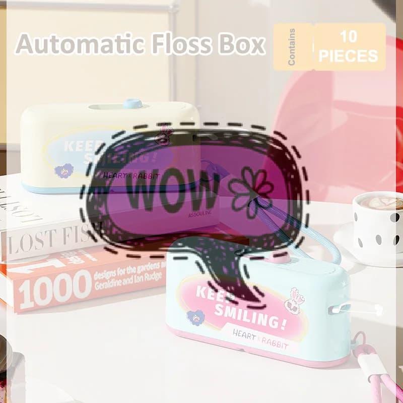 Scatola Portatile per Filo Interdentale, Dispenser con 10 Pezzi di Filo, Organizzatore Automatico di Filo Estraibile, Cura Orale e Pulizia dei Denti
