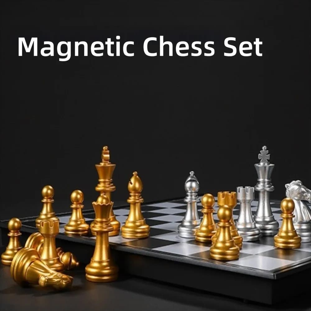 25/32cm Chessboard Magnetic Chess Set Magnet Plastic Travel Board Game Set Folding Portable International Chess Outdoor