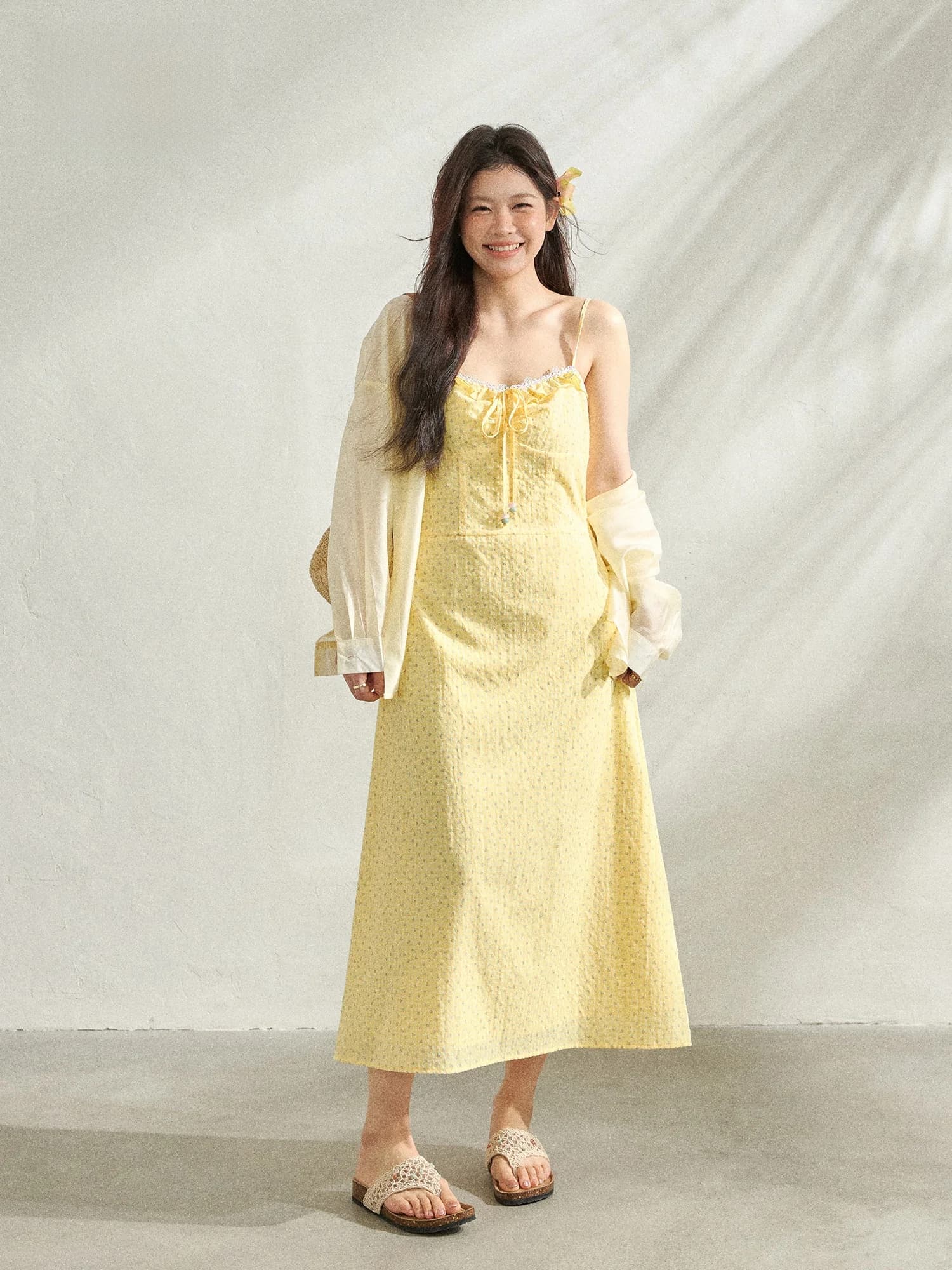 Abito Lungo da Donna Taglie Forti Stile Country con Stampa Floreale, Senza Maniche, con Cerniera, Vita Alta e Effetto Snellente Artistico