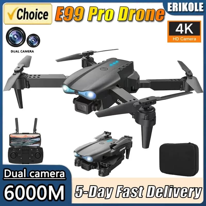 Drone E99 Pro Pieghevole con Doppia Fotocamera 4K HD, Trasmissione Immagini in Tempo Reale, Mantenimento Altitudine, Giocattolo per Sport all'Aperto, Novità 2026