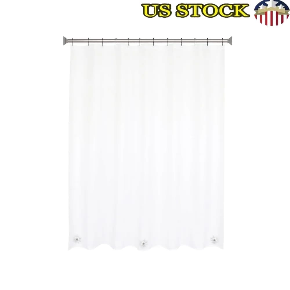 Medium weight PEVA shower curtain 70 x 72 inch Eco-friendly waterproof odor with roller rings with beads Standard size