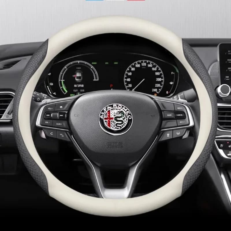 Coprivolante in Pelle per Alfa Romeo 159 Spider 147 8C GT Brera S MiTo 2006 2007 2008 2009 2010 Accessori Interni