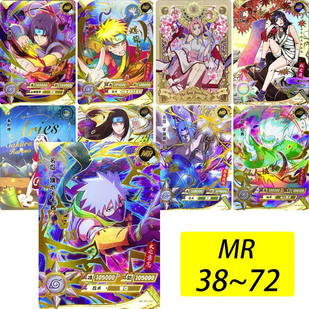 KAYOU MR CARD 38 ~ 72 serie NARUTO Haruno Sakura Uchiha Sasuke Abbronzante Gioco giocattoli Collezione di carte Regalo di compleanno di Natale