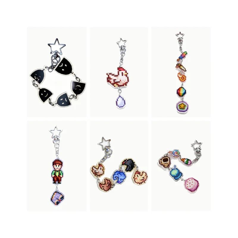 Stardew Valley perimeter keychain animal pendant acrylic orange cat Grey Cat dog gallops away lamb pony sheep pig duck hen toy