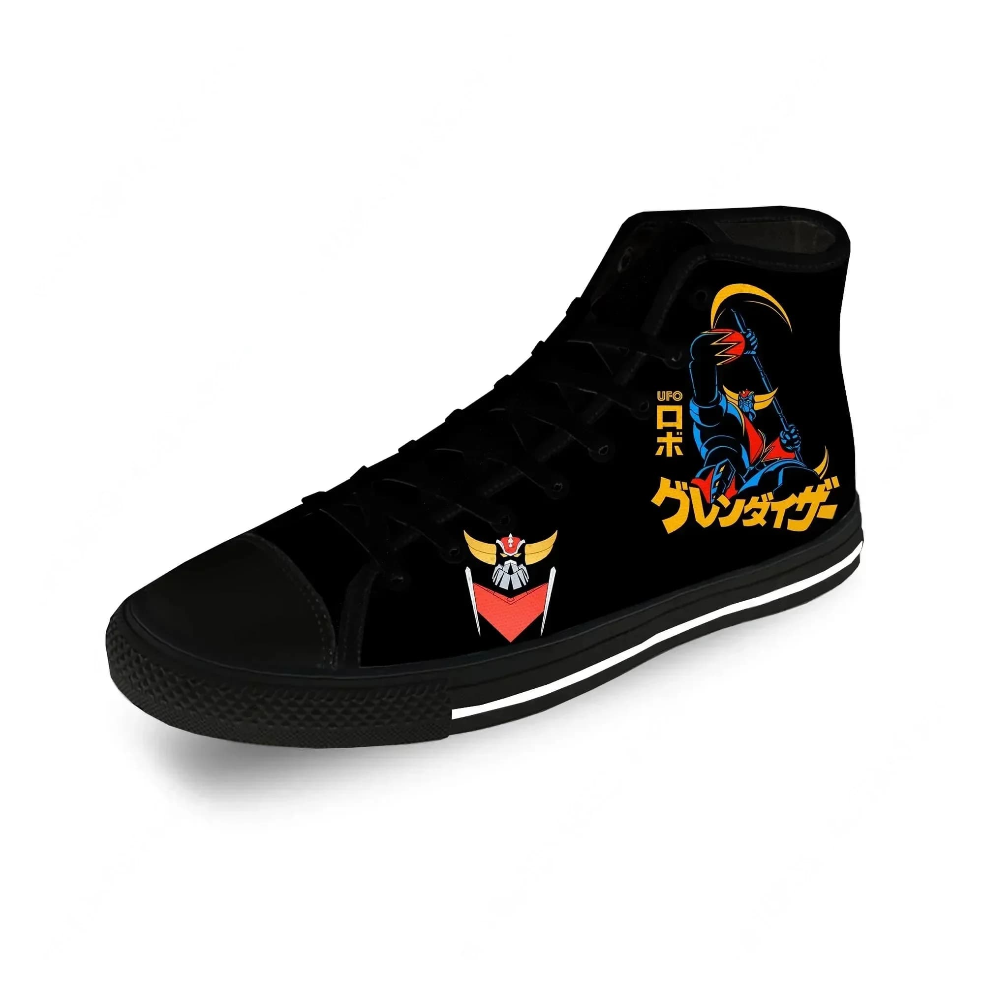 Scarpe da ginnastica traspiranti Hot UFO Robot Goldrake Grendizer Anime Gurendaiza in tela alta con stampa 3D per uomo e donna