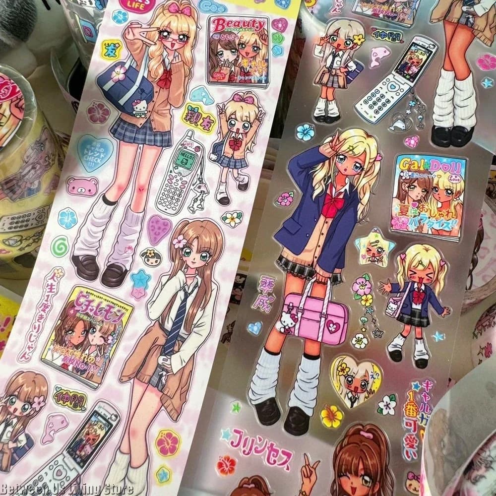 Adesivi Showa vintage Shibuya Hottie da 70 cm per materiali artigianali, materiale per scrapbooking, regalo per ragazze