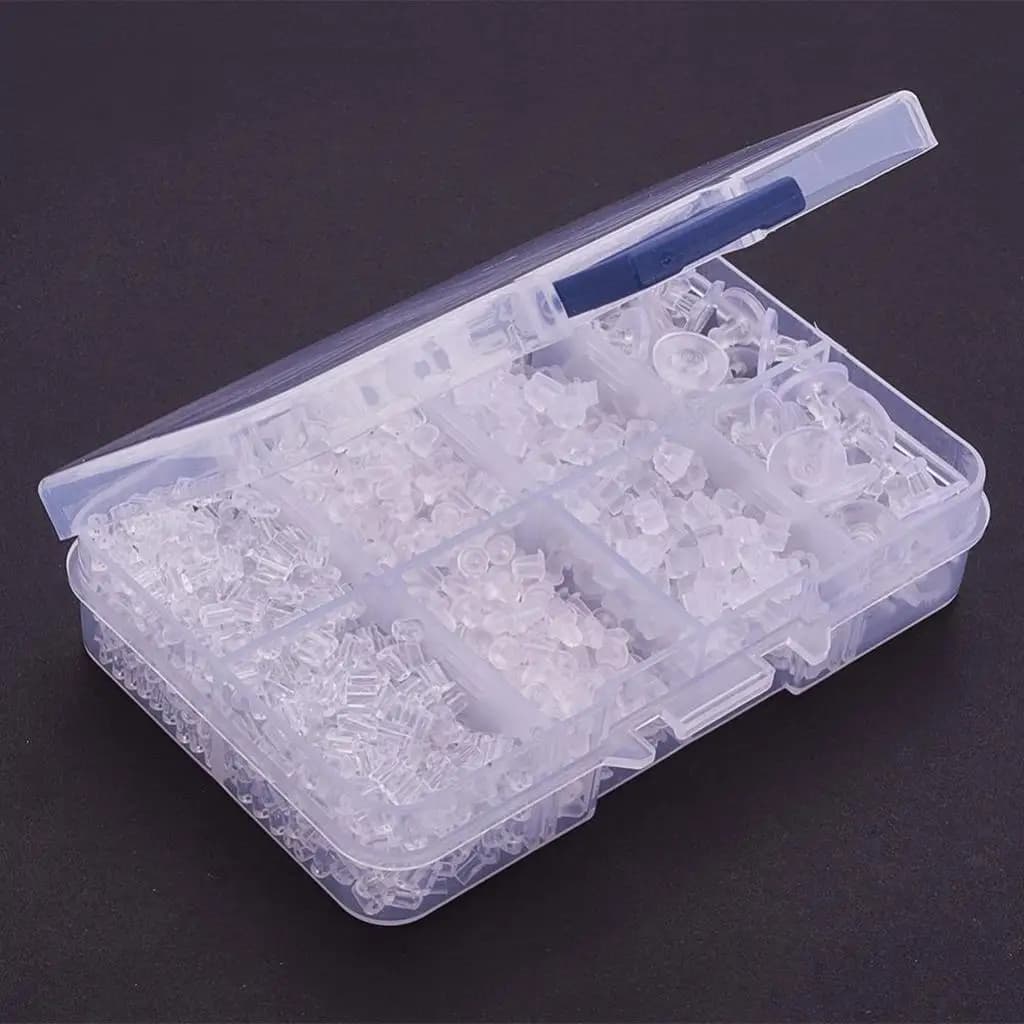 1666 Pezzi Tappo per Orecchino in Plastica di Gomma Trasparente Tappo per Orecchino Fai da Te
