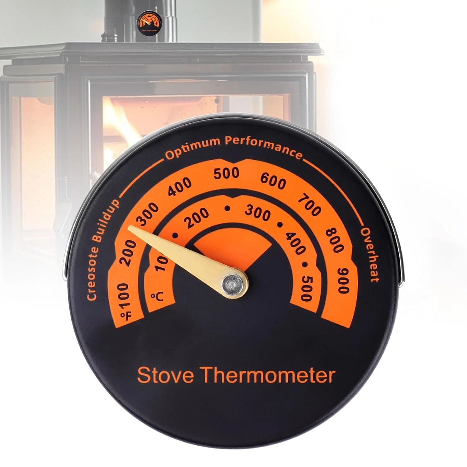 Termometro Magnetico per Stufe a Legna, Utilizzato Come Termometro Superiore per Fornaci a Combustione di Legna, Stufe a Pellet e Fornaci a Gas