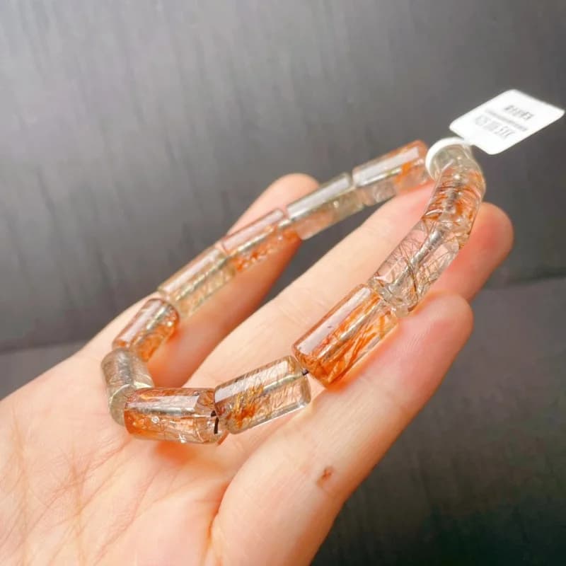 Bracciale con perline a secchiello al quarzo Super Seven in oro nero naturale, corde con perline di pietre preziose, regalo di gioielli splendidamente alla moda, 1 pezzo