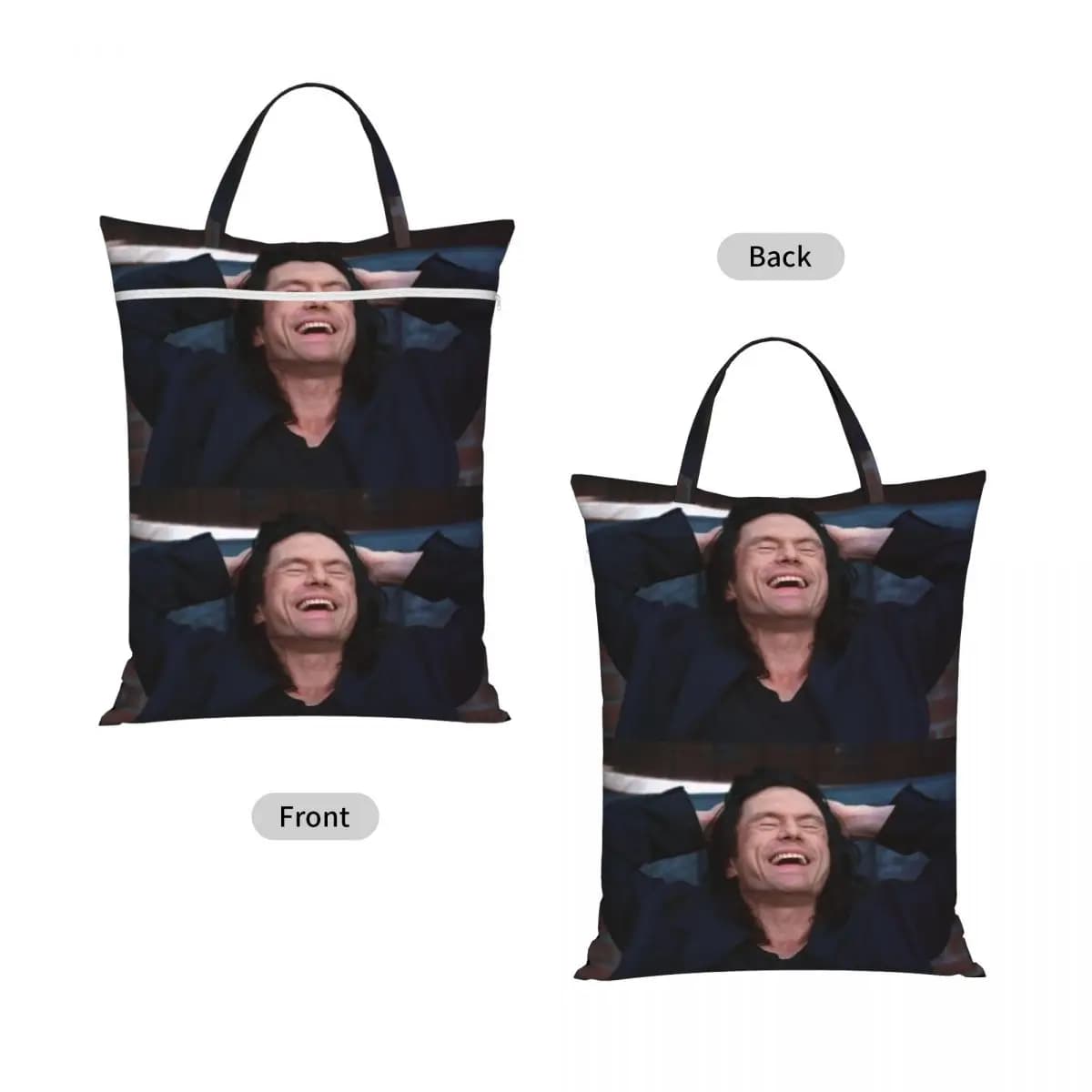 Tommy Wiseau Travel Laundry Bag Waterproof Reusable Dirty Clothes Pouch Gym Yoga Vacation Washing Basket