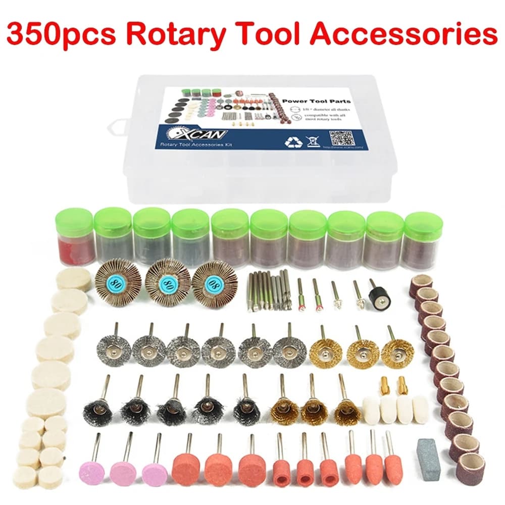 Set di accessori per utensili multirotanti da 350 pezzi per la pulizia di superfici metalliche, la molatura, la lucidatura di strumenti per la lucidatura del legno