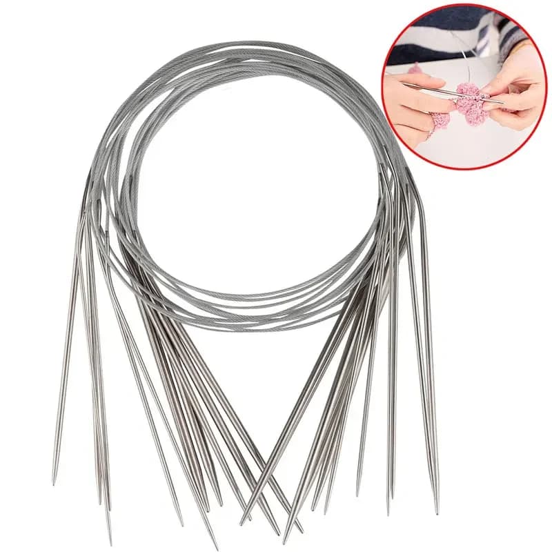 1PC 1.6-4.8mm Ferri da maglia circolari con anello magico Aghi da maglia flessibili a doppia punta per calzini fai da te Tessuto per maglieria