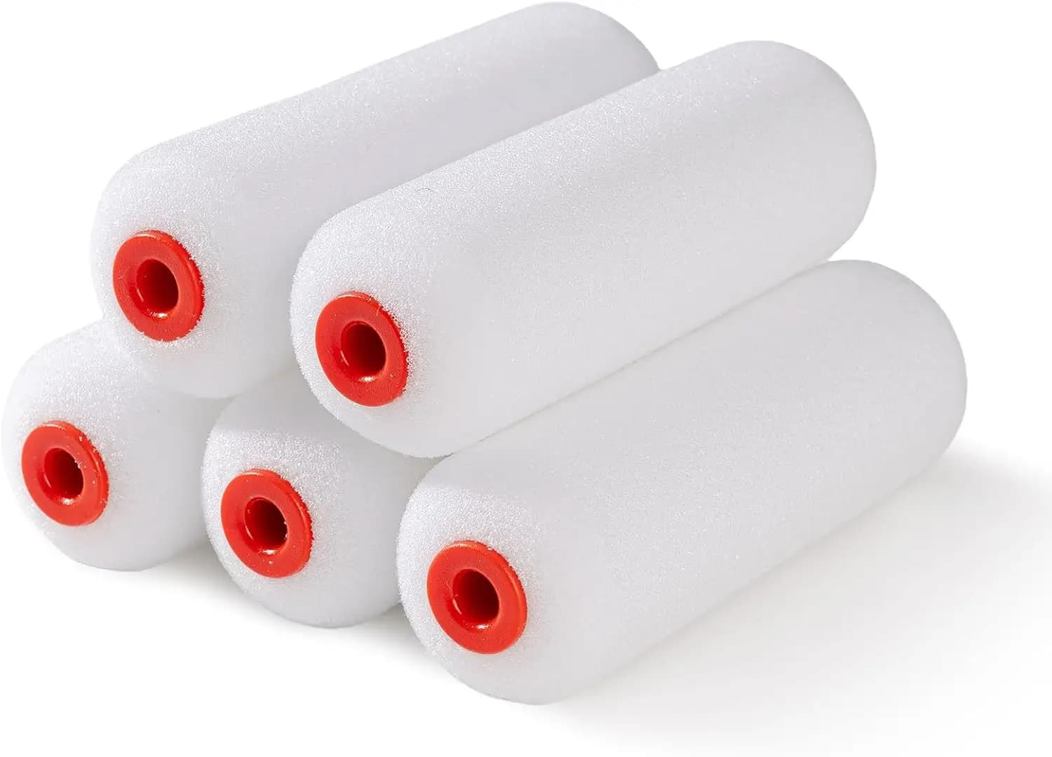Pack of 5 4 inch foam roller covers, average density 30 kg/m3 - Washable and reusable for smooth furniture finish