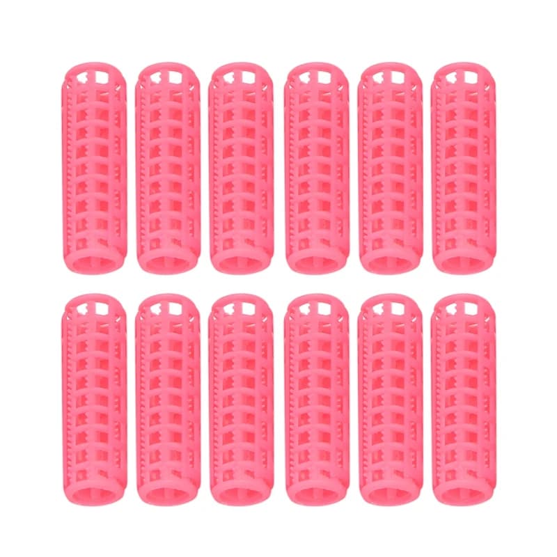 Top 12 Pcs Plastic Pink FAI FOR YOU For Styling Hair Bigodini Pinze Care Tools Of Lady's Hair Portable Iron Curling