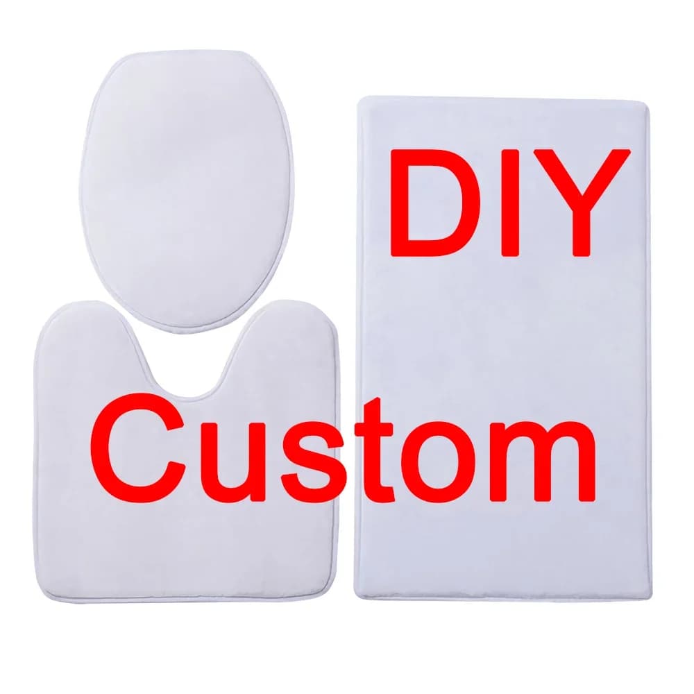 HX Set tappetino da bagno fai da te Grafica 3D Coprisedile per WC Tappetino da bagno in 3 pezzi Tappeto da bagno Set da tre pezzi Dropshipping