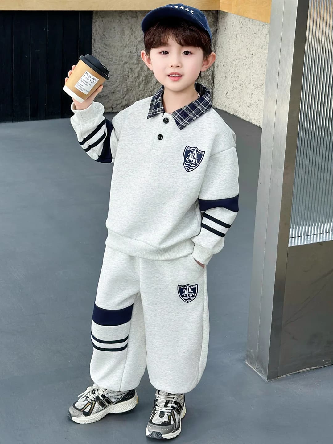 Spring Autumn Boys Set Fashionable Children's Clothing Two Piece Suit Casual Sportswear Long Sleeve Cotton Polyester Blend