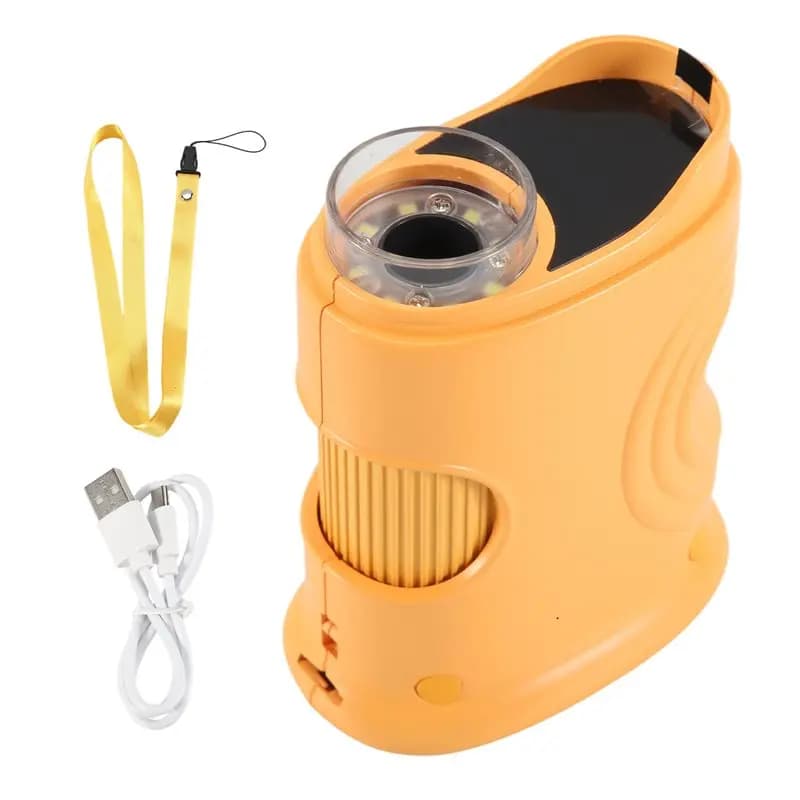 Microscopio portatile per bambini con schermo HD da 2 pollici, microscopio tascabile 50-1000X, regalo educativo di compleanno per bambini