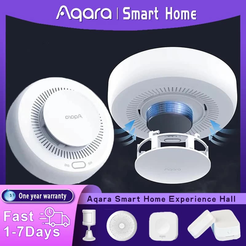 Aqara Sensore rilevatore di fumo intelligente Zigbee 3.0 Allarme antincendio Monitor Avviso sonoro APP di sicurezza domestica Funziona con Xiaomi Mi home Homekit